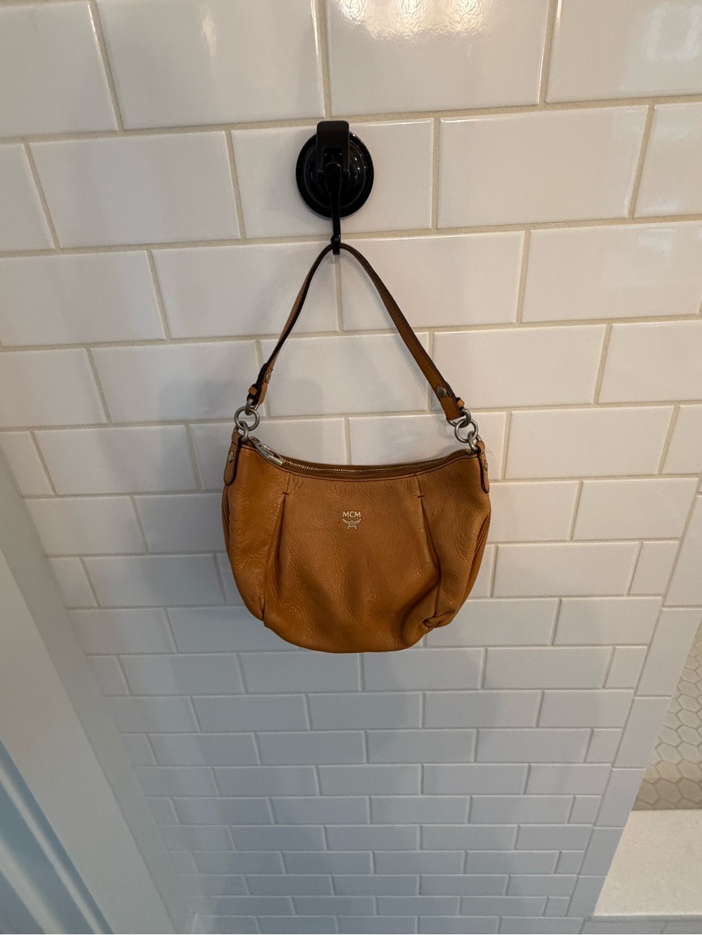 MCM Cognac/Tan Leather Hobo Shoulder Bag